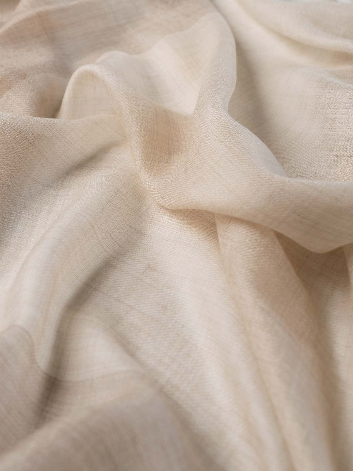 Featherlight Beige White Cashmere Scarf - Image 2